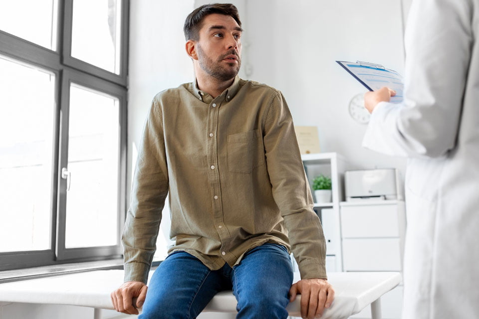 man at the fertility clinic