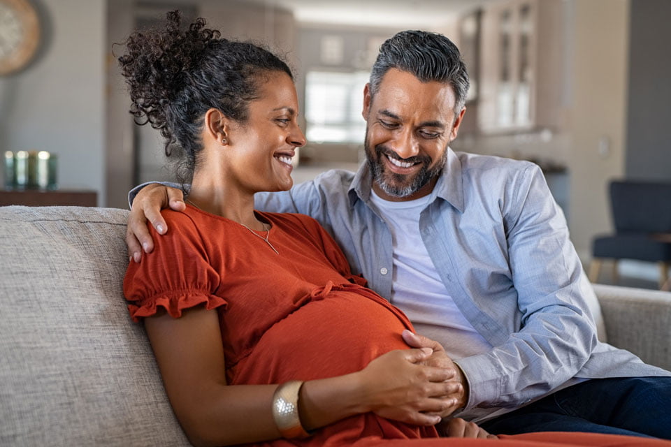 pregnant woman with husband